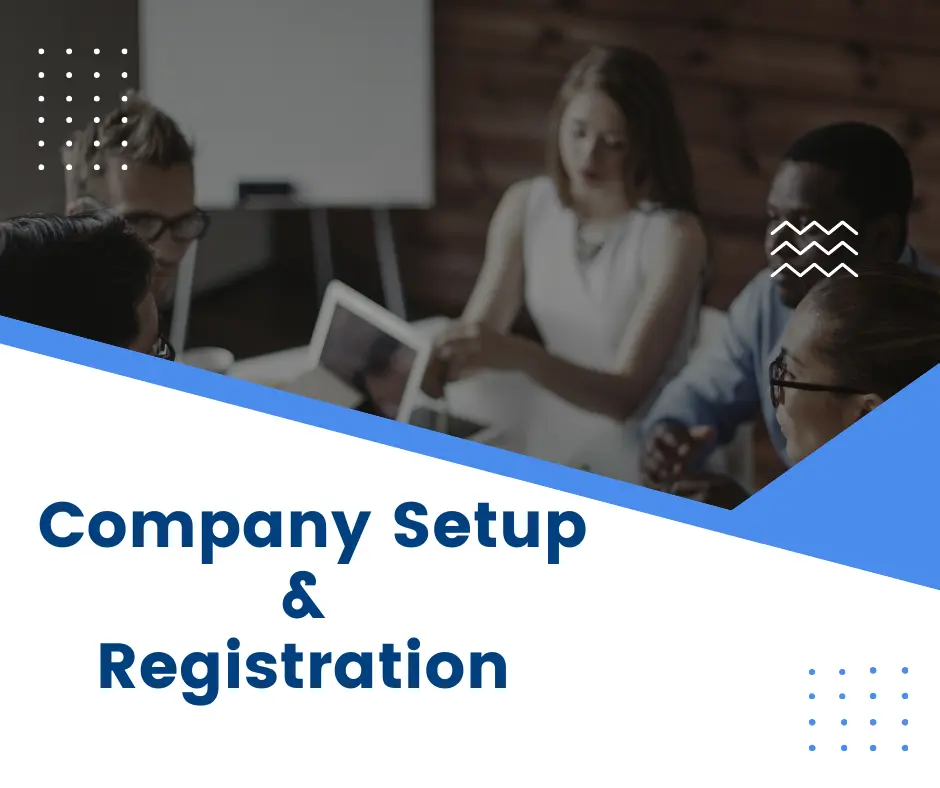 "Professional staff completing company setup and registration paperwork."